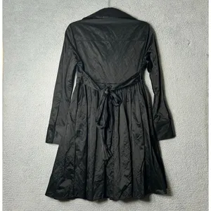 Womens Dress S Black Long Sleeve Collared Witchy Dark Moody Mystical‎ Pleated thumbnail 2