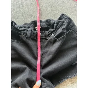 Aerie Black Distressed‎ Denim Shorts High Waisted Frayed Hem Small thumbnail 5