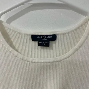 Marciano Guess White Ribbed Cutout Crop Top XS Y2K 2000s Minimalist thumbnail 2