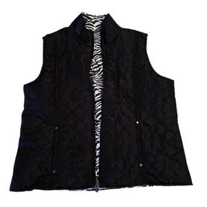 Women's REVERSIBLE zip up vest with pockets size M Black Size M thumbnail 4