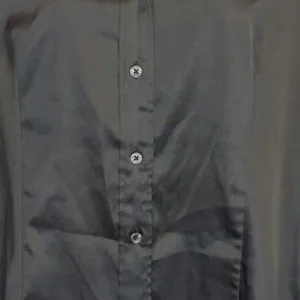 Vintage Polo Jeans Ralph Lauren Black Satin‎ Ruffle Cuff Blouse SMALL 90s y2k thumbnail 3