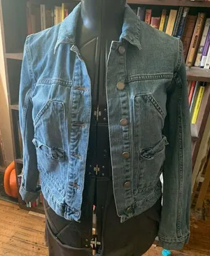 Roxy distressed S medium wash normcore jean jacket thumbnail 1
