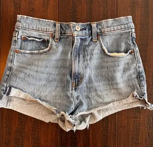 Abercrombie High-Rise Light Blue Denim Shorts thumbnail 1