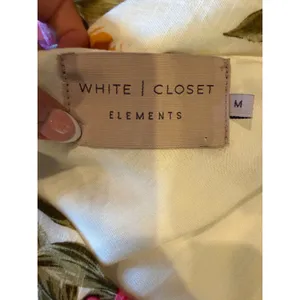 White Closet Maxi Dress Women Medium White Pink Linen Floral Boho Cottagecore thumbnail 10