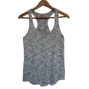 Lululemon Gray Space‎ Dye Racerback Tank Top Open Back Split Detail Womens Small thumbnail 4