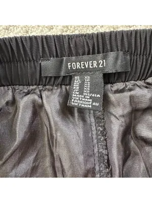 Forever 21 Bow Elastic Waist Mini Skort Skirt BLACK XS thumbnail 4