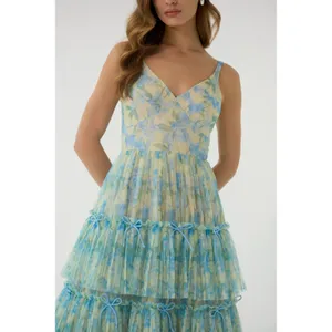 Hutch Madi Gown Watercolor Daffodil Tiered Tulle Maxi Dress NWT Size 2 thumbnail 4