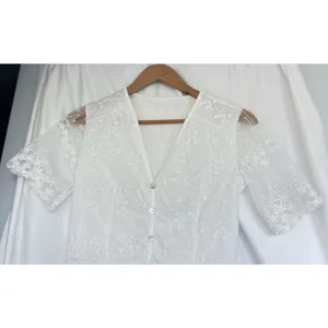 White Embroidered Floral Maxi Dress Flutter Sleeve Bridal Wedding Guest Fairy thumbnail 2