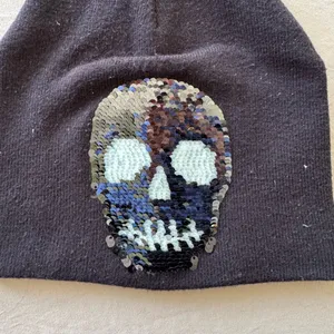 Reversible Beanie Skull Beanie Cap Black thumbnail 2