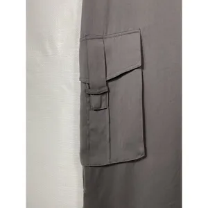AllSaints Shirt Dress Sz 6 Gray Safari Pocket Sleeveless Japanese Cloth Utility‎ thumbnail 3
