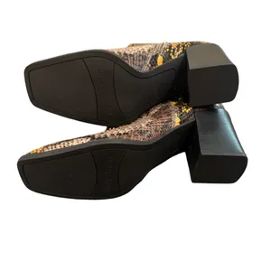 Franco Sarto Generous Snake Skin Block Heel Square Toe Generous Leather Boot 7.5 thumbnail 6