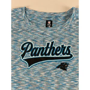 New Era NFL Team Apparel Womens Blue Heather Carolina Panthers Tee Shirt Size M thumbnail 2