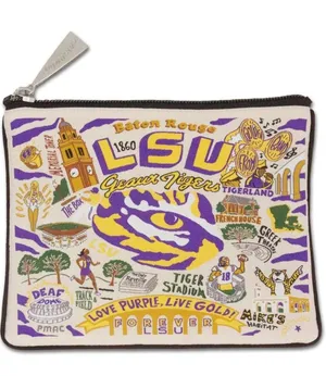 Catstudio Collegiate LSU Louisiana State University Zipper Pouch Travel Bag NWT thumbnail 1