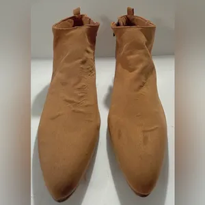 Old Navy Ankle Boots Toffee Faux Suede Heel Height 1.5" thumbnail 2