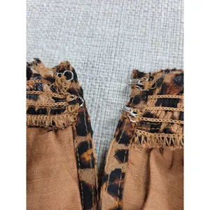 Old Navy Womens Dress Size S Tall Brown Chiffon Leopard Print V-neck Smocked NEW thumbnail 8