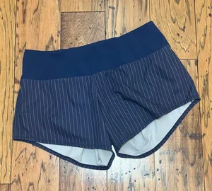 Oiselle Navy Pinstripe Women’s Athletic Shorts thumbnail 1