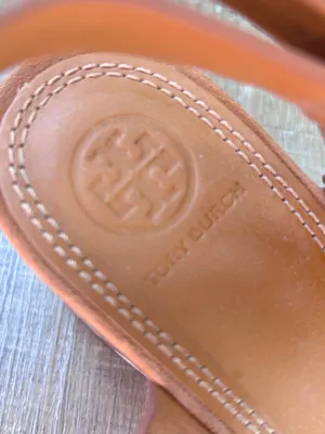 Tory Burch Mini Benton Wedged Sandal Ambra Tan Suede Leather Women’s Size 9 thumbnail 5
