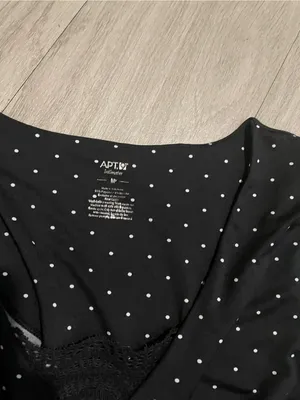 Apt. 9 Black Polka Dot Cap Sleeve Blouse thumbnail 2