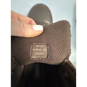 Coach Womens Hannah Brown Leather Signature‎ Monogram Canvas Hiking Ankle Boots thumbnail 10