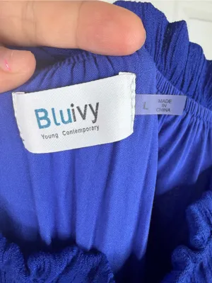 Bluivy Size L Royal Blue Strapless Button Front Maxi Dress thumbnail 8