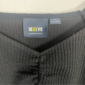 Maeve Anthropologie Textured Sweetheart Top black size small thumbnail 3