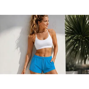 NEW Uniqlo Women Ultra Stretch Dry-Ex Active Shorts LARGE Sky BLUE Athletic thumbnail 2