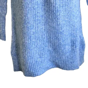 Zara Pullover Knit Ribbed Short Sweater Dress Mock Neck Light Blue Color XS thumbnail 6