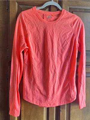 🌸AVIA women's performance Hot Pink Neon long-sleeve athletic Top Size Small thumbnail 4