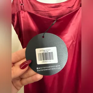White Fox Boutique Burgundy Satin Chemise thumbnail 4