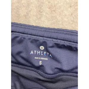 Athleta Women's Striped Running Shorts Size S‎ Navy Purple Teal Athletic thumbnail 3