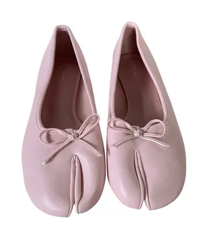 Cider Pale Pink Split-Toe Ballet Flats with Bow Accent NWOT thumbnail 1