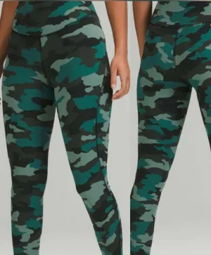 {8} Lululemon Base Pace Heritage 365 Tidewater Teal Camo High Rise Legging thumbnail 1