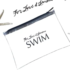 new For Love + Lemons Swim ❤︎ Logo Airline Travel Bikini Cosmetics Bag ❤︎ Clear thumbnail 7