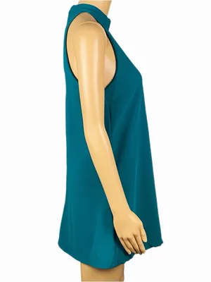 LOVERS + FRIENDS Teal Halter High Neck Swing Mini Dress Pockets Size XS thumbnail 4