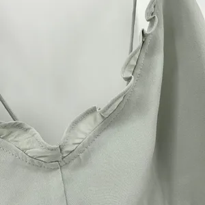 Abercrombie & Fitch Ruffle Slip Maxi Dress‎ Large Tall Sage Green Tie Back Slit thumbnail 3