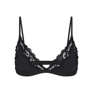 SKIMS Fits everybody Lace Triangle Bralette- NWT Onyx Size‎ L thumbnail 3