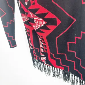 Desigual Womens Boho Dark Detroit Fringe Floral Open‎ Front Knit Cardigan Size L thumbnail 4