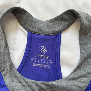 MPG Sport Tank Top Womens Large Blue‎ Built-In Bra Stretch Activewear Yoga Gym thumbnail 2