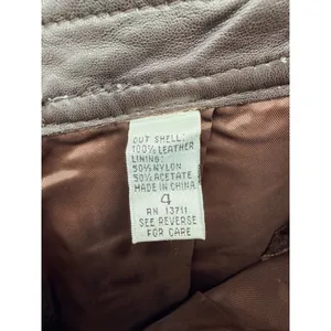 Valerie Stevens Sport Leather Pants Womens 4 Brown Straight Leg‎ Lined Vintage thumbnail 7
