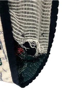 Vtg 80s 90s Nutcracker Ugly Christmas Sweater Navy Blue Snowman Winter Scene L thumbnail 8