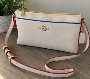 Coach Chalk Crossbody with Pink Trim and Blue Accent thumbnail 1