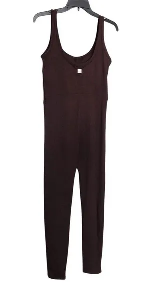 Vuori Women’s Halo Essential Dreamknit Jumpsuit Mahogany Heather Size Small New thumbnail 1