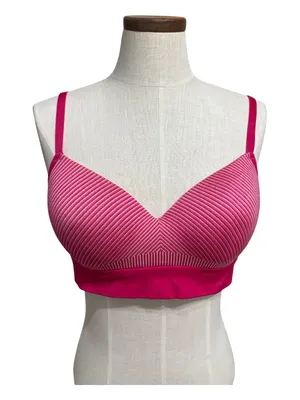 •Women's Pink Ribbed Seamless Bralette thumbnail 1