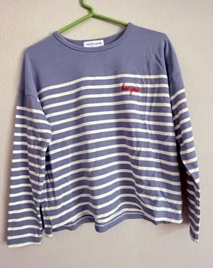 Maison Labiche Paris “Bonjour” Montpar Sailor Long Sleeve Striped Shirt Sweater thumbnail 1