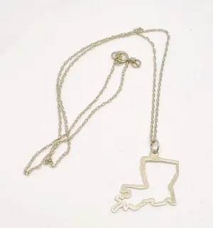 Maya Brenner Louisiana Necklace SterlingSilver State Outline Charm Delicate Fine thumbnail 5