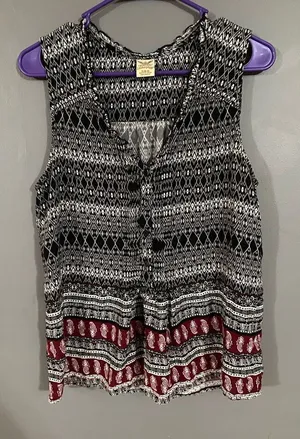 Faded Glory Sleeveless V Neck Top Size Small thumbnail 1