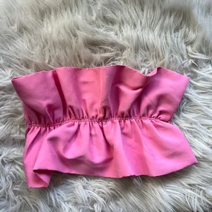 Zara Pink Ruffle Strapless Tube Top NWT thumbnail 7