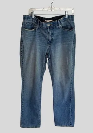 Levi Strauss & Co 525 Women's Perfect Waist Straight Leg Jeans Denim Size 14 thumbnail 1