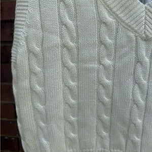 Altar’d State Sleeveless Niki Cable Knit Sweater Vest Top Cream Cropped Size XS thumbnail 3