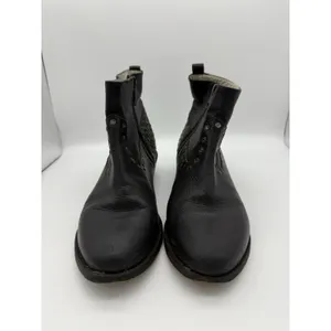 Mr. Wolf Studded Leather Ankle Boots Womens 7.5 Black Cowboy Festival Travel thumbnail 3